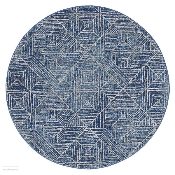 Oasis Kenza Contemporary Navy Round Rug - 150X150cm