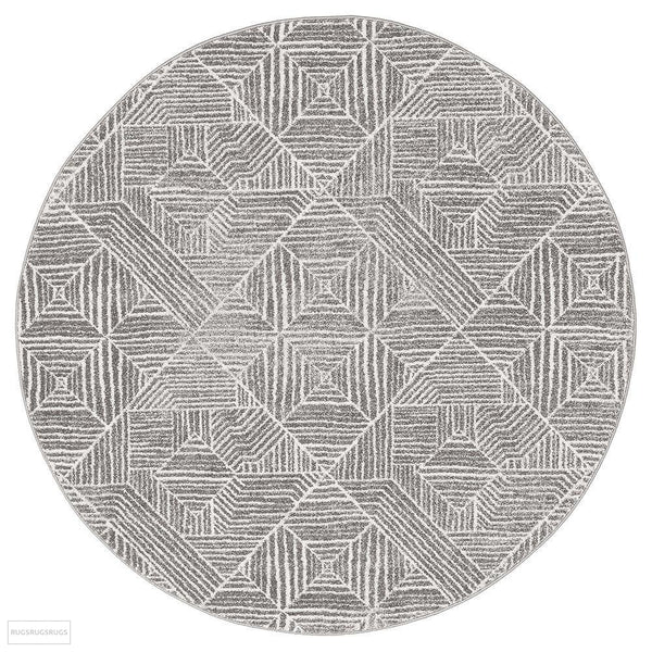 Oasis Kenza Contemporary Silver Round Rug - 150X150cm