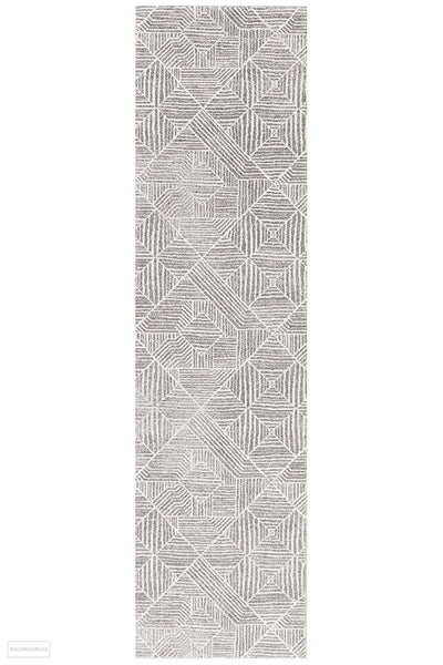 Oasis Kenza Contemporary Silver Runner Rug - 300X80cm