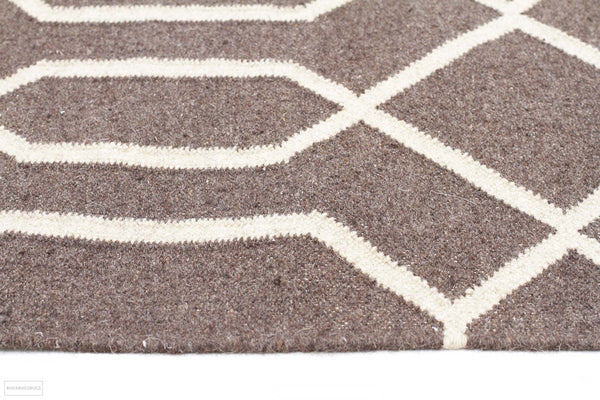Fantasy Ripple Linen Handmade Wool Rug - Modern