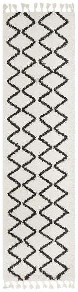 Saffron 11 White Runner Rug - MODERN
