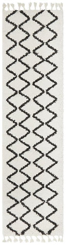 Saffron 11 White Runner Rug - MODERN