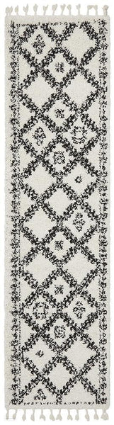 Saffron 33 White Runner Rug - MODERN