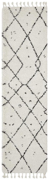 Saffron 44 White Runner Rug - MODERN