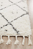 Saffron 44 White Runner Rug - MODERN
