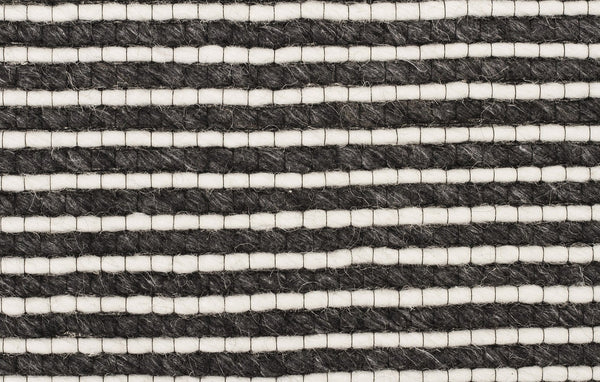 Studio Oskar Felted Wool Striped Rug Black White