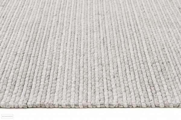 Studio Oskar Felted Wool Striped Rug Grey
