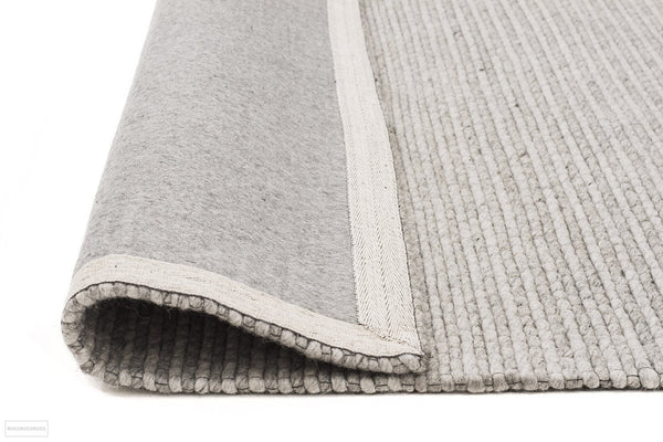 Studio Oskar Felted Wool Striped Rug Grey