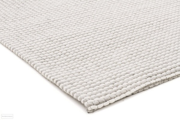 Studio Oskar Felted Wool Striped Rug Grey White