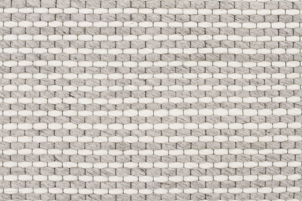 Studio Oskar Felted Wool Striped Rug Grey White
