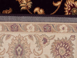 Sydney Classic Runner Black with Ivory Border Runner Rug