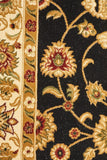 Sydney Collection Classic Rug Black with Ivory Border