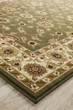 Sydney Collection Classic Rug Green with Ivory Border