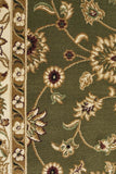 Sydney Collection Classic Rug Green with Ivory Border