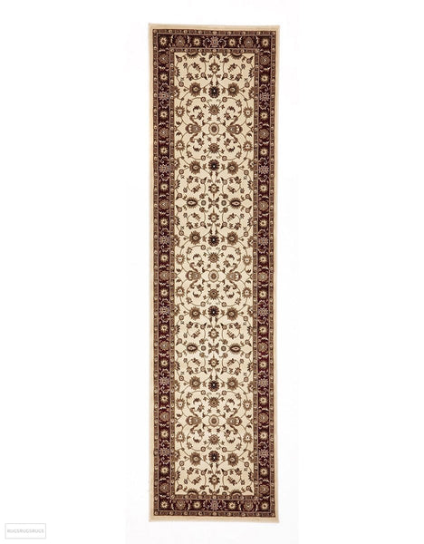 Sydney Classic Runner Ivory with Red Border Runner Rug