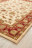 Sydney Collection Classic Rug Ivory with Red Border
