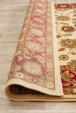 Sydney Collection Classic Rug Ivory with Red Border