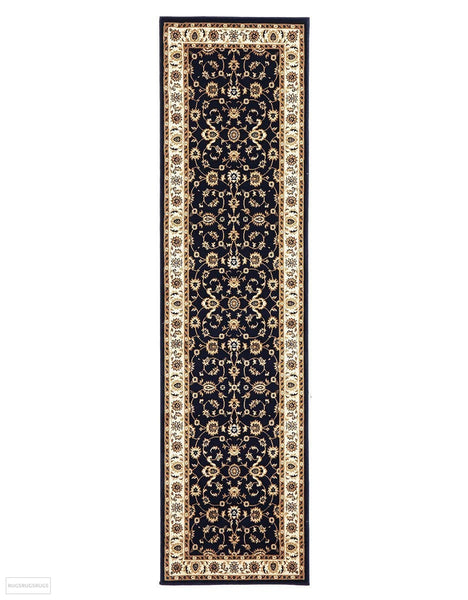 Sydney Classic Runner Blue with Ivory Border Runner Rug
