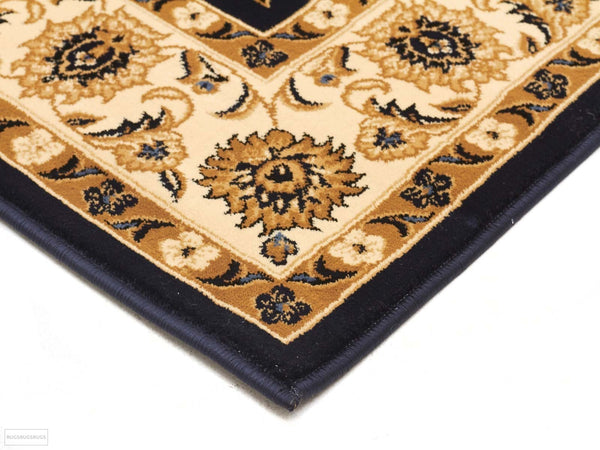 Sydney Classic Runner Blue with Ivory Border Runner Rug