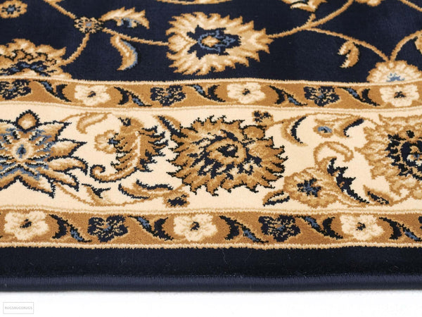 Sydney Classic Runner Blue with Ivory Border Runner Rug
