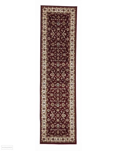 Sydney Classic Runner Red with Ivory Border Runner Rug