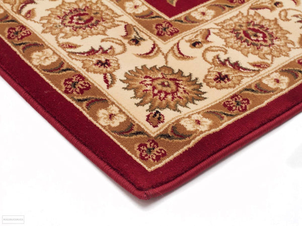 Sydney Classic Runner Red with Ivory Border Runner Rug