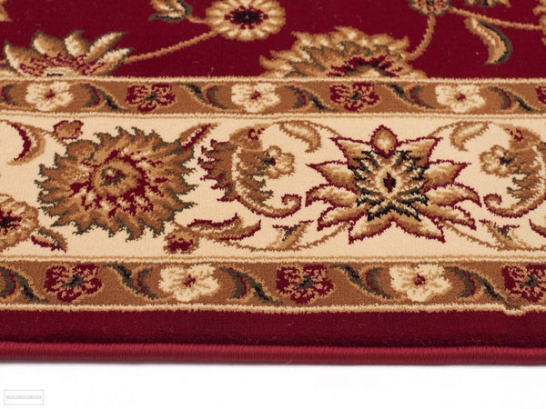 Sydney Classic Runner Red with Ivory Border Runner Rug