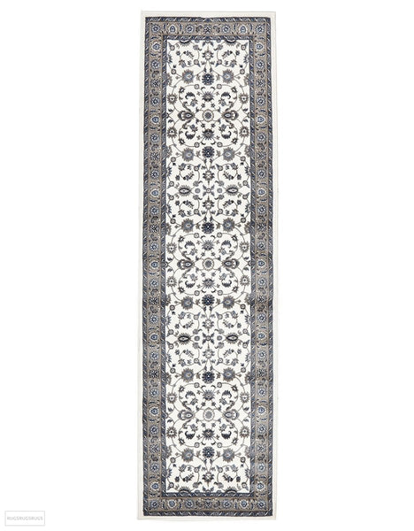 Sydney Collection Classic Rug White with Beige Border - 150x80cm