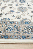 Sydney Collection Classic Rug White with Beige Border