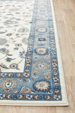 Sydney Collection Classic Rug White with Blue Border