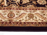 Sydney Medallion Runner Black with Ivory Border Runner Rug