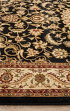 Sydney Collection Medallion Rug Black with Ivory Border