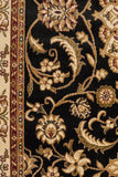Sydney Collection Medallion Rug Black with Ivory Border