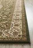 Sydney Collection Medallion Rug Green with Ivory Border