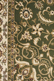 Sydney Collection Medallion Rug Green with Ivory Border