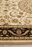 Sydney Collection Medallion Rug Ivory with Black Border
