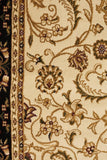 Sydney Collection Medallion Rug Ivory with Black Border