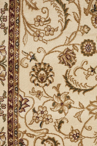 Sydney Collection Medallion Rug Ivory with Ivory Border