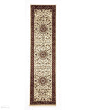 Sydney Medallion Runner Ivory with Red Border Runner Rug