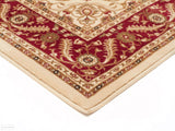 Sydney Medallion Runner Ivory with Red Border Runner Rug