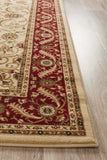 Sydney Collection Medallion Rug Ivory with Red Border