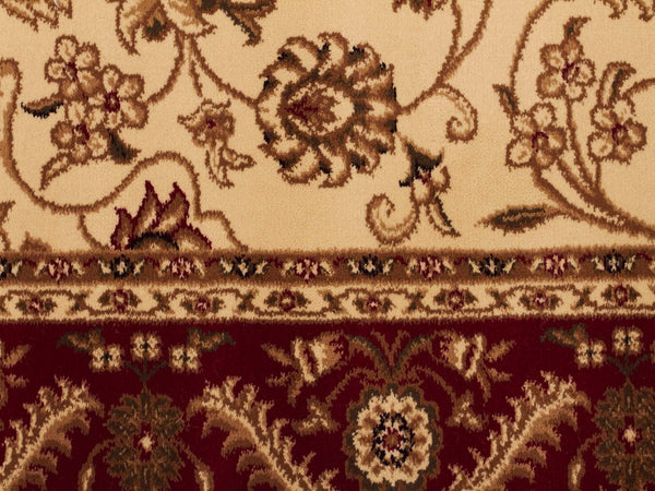 Sydney Medallion Runner Ivory with Red Border Runner Rug