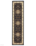 Sydney Medallion Runner Blue with Ivory Border Runner Rug