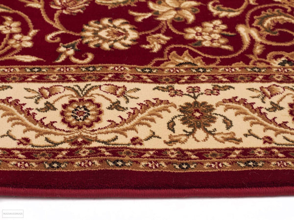 Sydney Medallion Runner Red with Ivory Border Runner Rug