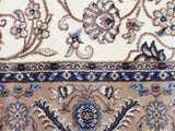 Sydney Medallion Runner White with Beige Border Runner Rug