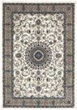 Sydney Collection Medallion Rug White with Beige Border - 170x120cm