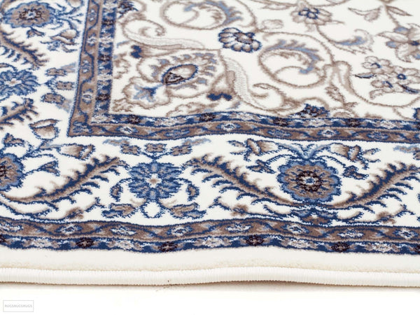 Sydney Medallion Runner White with White Border Runner Rug