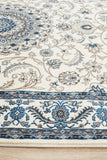 Sydney Collection Medallion Rug White with White Border