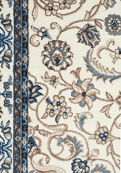 Sydney Collection Medallion Rug White with White Border