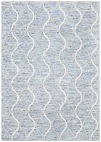 Terrace Denise Trellis Rug Blue - MODERN